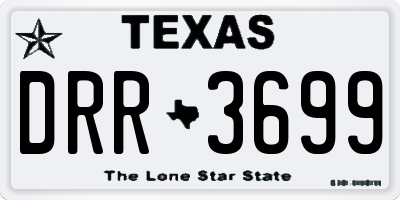 TX license plate DRR3699