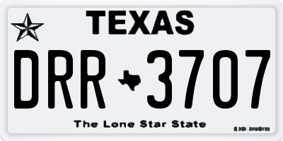 TX license plate DRR3707