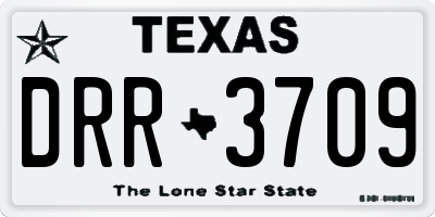 TX license plate DRR3709