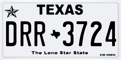 TX license plate DRR3724