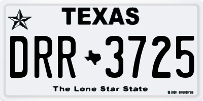 TX license plate DRR3725
