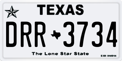 TX license plate DRR3734