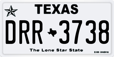 TX license plate DRR3738
