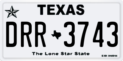 TX license plate DRR3743