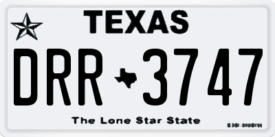 TX license plate DRR3747