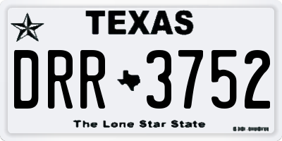 TX license plate DRR3752