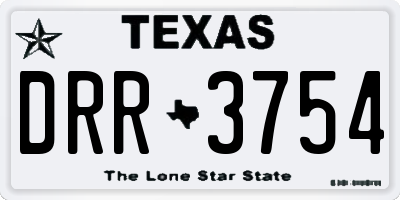 TX license plate DRR3754