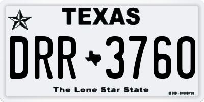 TX license plate DRR3760