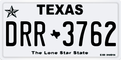 TX license plate DRR3762
