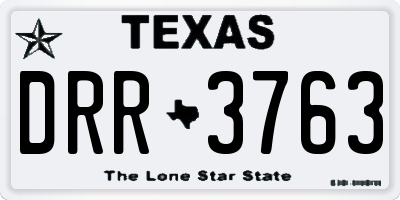 TX license plate DRR3763