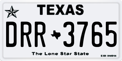 TX license plate DRR3765