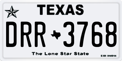TX license plate DRR3768