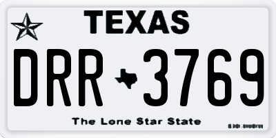 TX license plate DRR3769