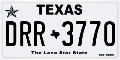 TX license plate DRR3770