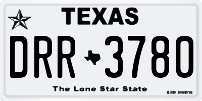 TX license plate DRR3780