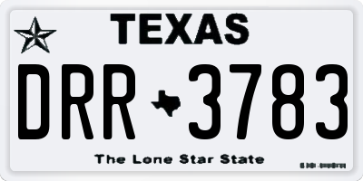 TX license plate DRR3783