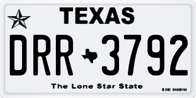 TX license plate DRR3792