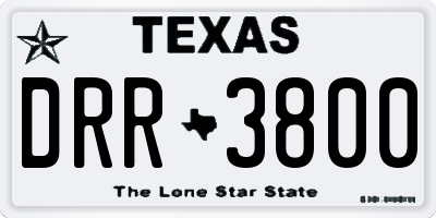 TX license plate DRR3800