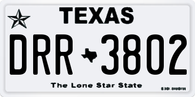 TX license plate DRR3802