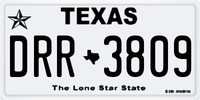 TX license plate DRR3809