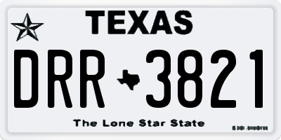 TX license plate DRR3821
