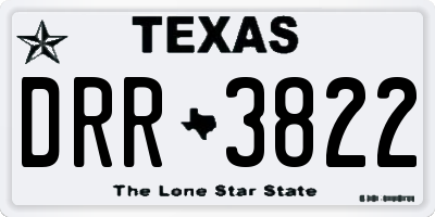 TX license plate DRR3822