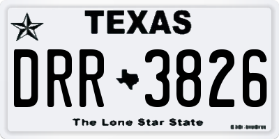 TX license plate DRR3826