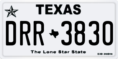 TX license plate DRR3830