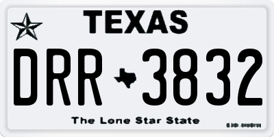 TX license plate DRR3832