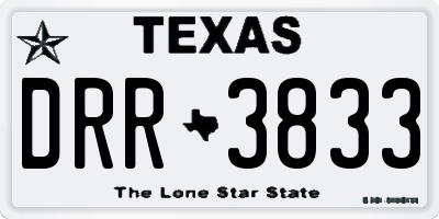 TX license plate DRR3833
