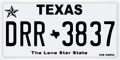 TX license plate DRR3837