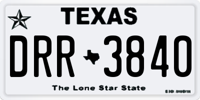TX license plate DRR3840