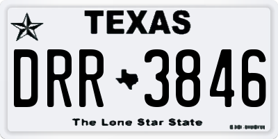 TX license plate DRR3846