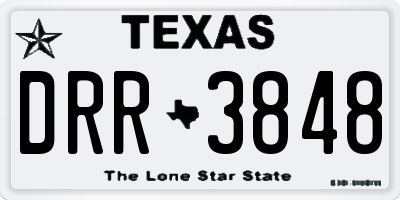 TX license plate DRR3848