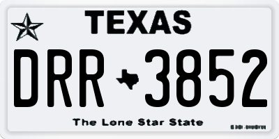 TX license plate DRR3852
