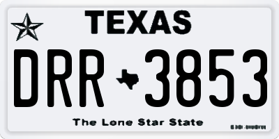 TX license plate DRR3853