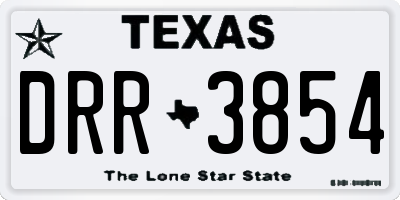 TX license plate DRR3854