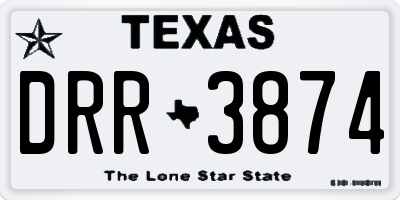 TX license plate DRR3874