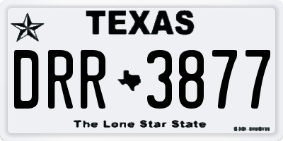 TX license plate DRR3877