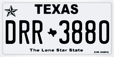 TX license plate DRR3880