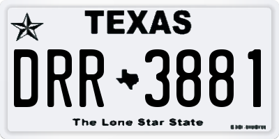 TX license plate DRR3881
