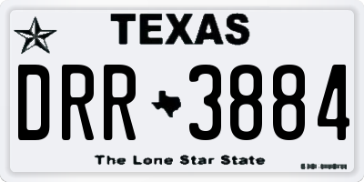 TX license plate DRR3884
