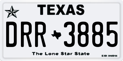 TX license plate DRR3885