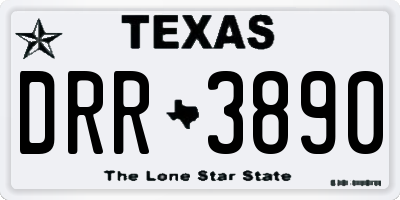 TX license plate DRR3890