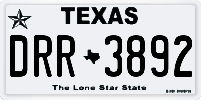 TX license plate DRR3892