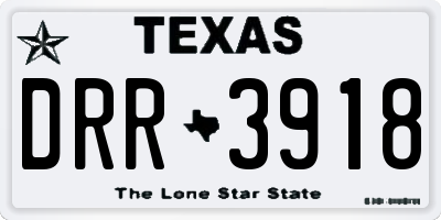 TX license plate DRR3918