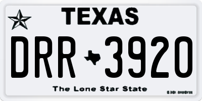 TX license plate DRR3920