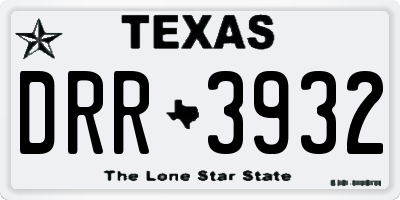 TX license plate DRR3932