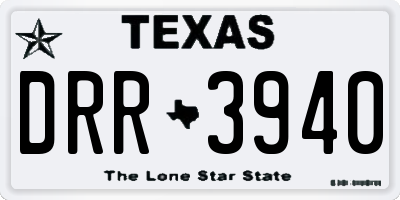 TX license plate DRR3940