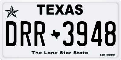 TX license plate DRR3948